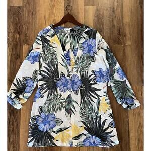 Hurley Hana Hooded Swim Cover-Up Lightweight Sail‎ Women's Size X-Large EUC